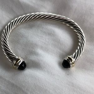David Yurman~ 5mm Bracelet With Onyx and 14k Gold